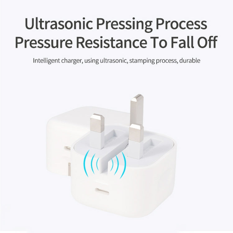 A2344 20W PD 3.0 Type-C / USB-C Folding Travel Charger + USB-C / Type-C to 8 Pin Fast Charging Data Cable Set, UK Plug, Length: 1m, 20W 8 Pin Length: 1m